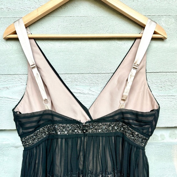 BCBGMaxAzria Lingerie Lace Overlay Dress 4 Black Whimsigoth Fairy Grunge Party‎ - Picture 9 of 14